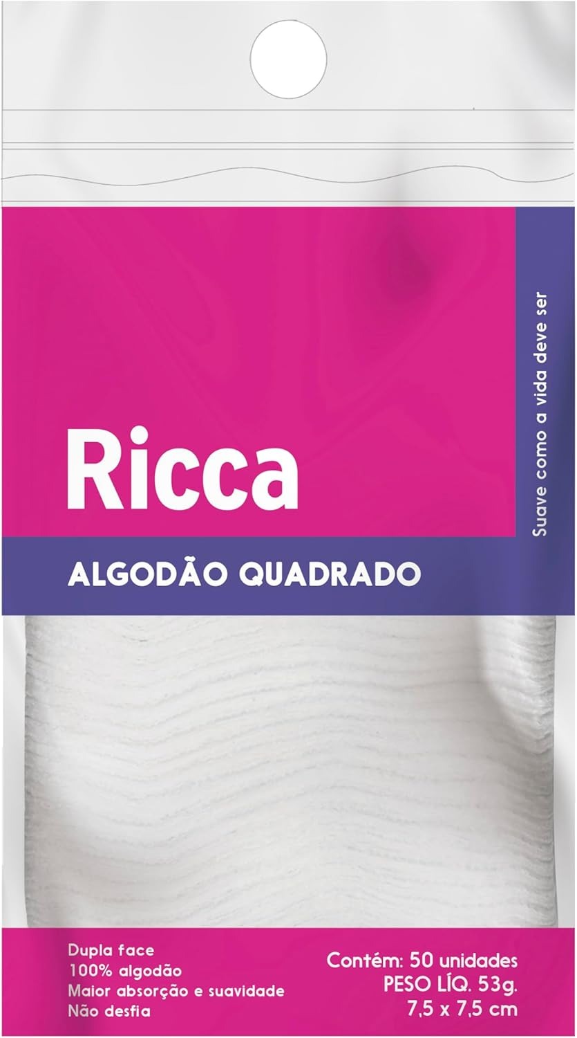 Algodão Quadrado Ricca (50 Unidades)