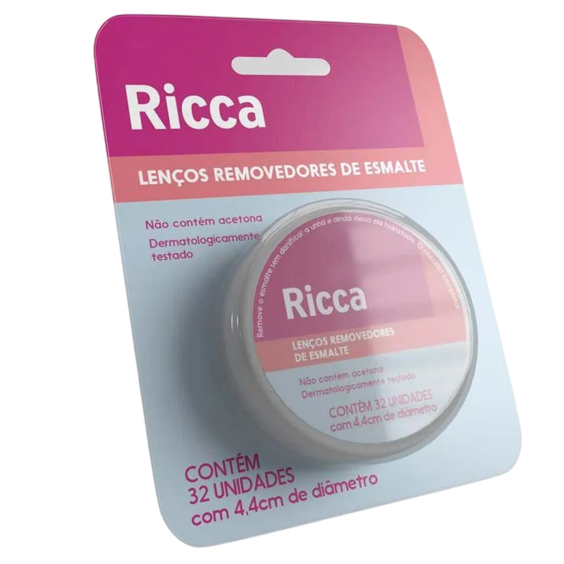 LENCO UMEDECIDO REMOVEDOR DE ESMALTE COM BLISTER RICCA 32 UN
