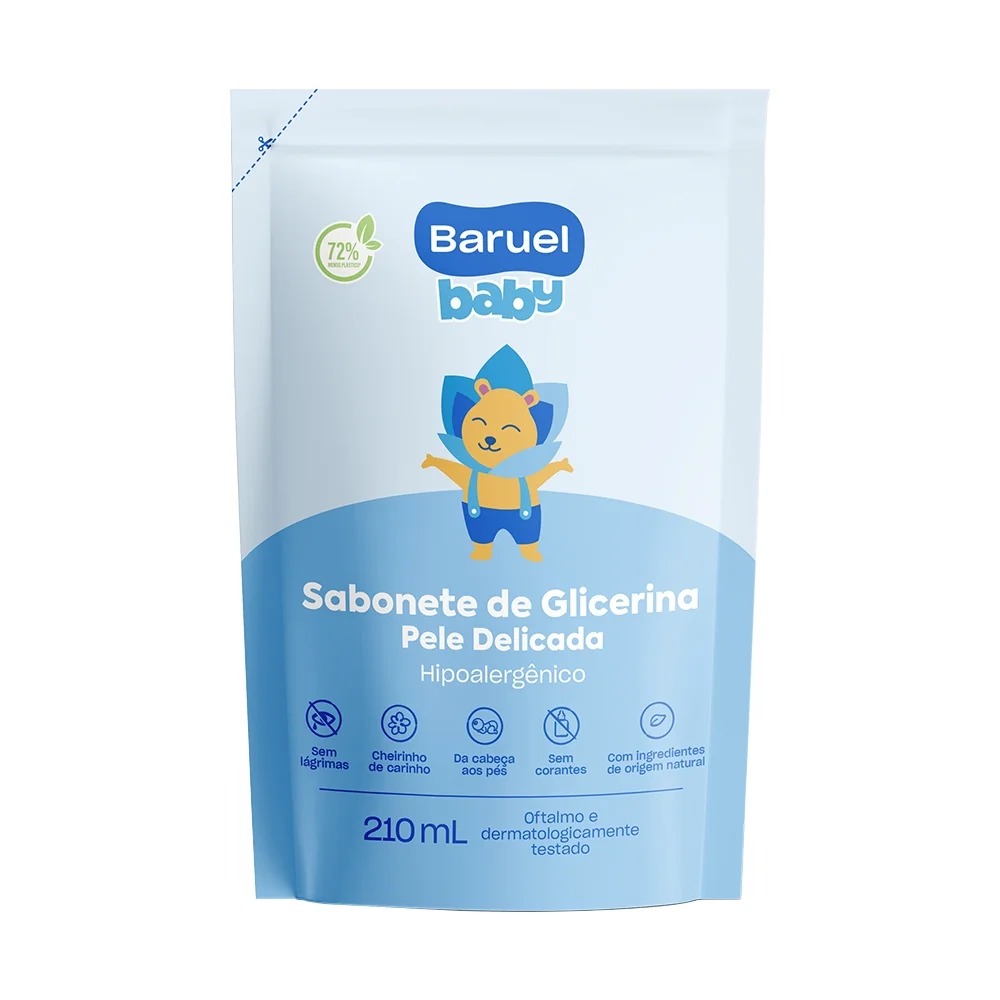 SABONETE LÍQUIDO BARUEL BABY SEM CORANTE 210ML REFIL