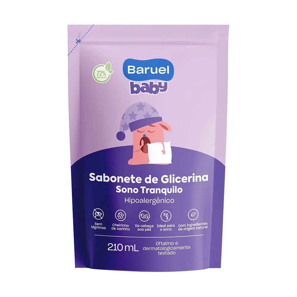 SABONETE LÍQUIDO BARUEL BABY SONO TRANQUILO 210ML REFIL