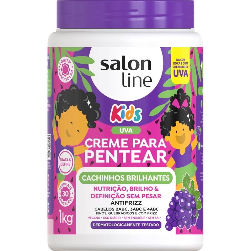 CREME PARA PENTEAR SALON LINE CACHINHOS BRILHANTES 1KG