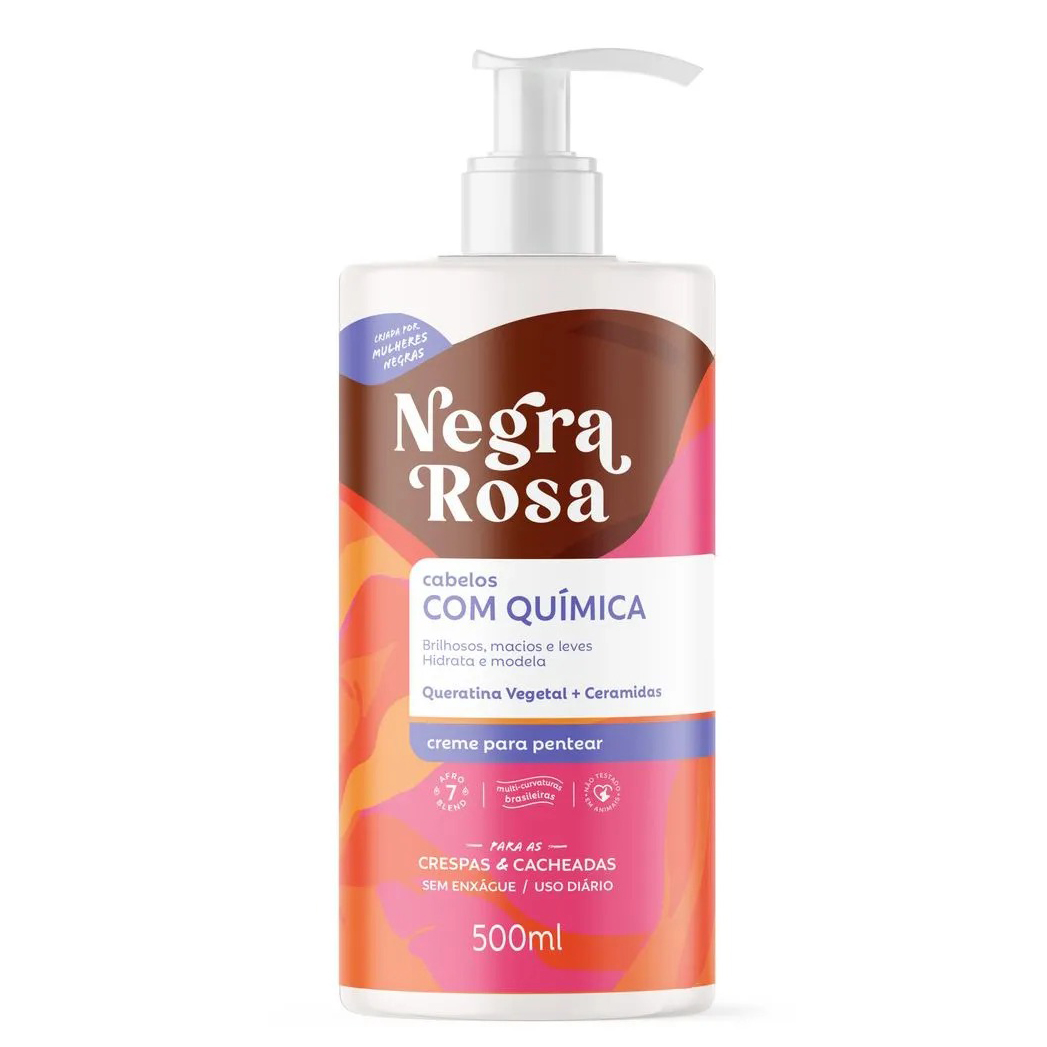 CREME PENTEAR COM QUIMICA NEGRA ROSA 500ML