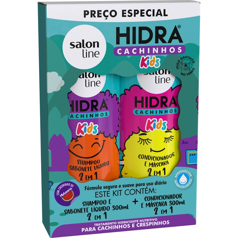 Kit Shampoo + Condicionador Salon Line Hidra Kids Cachinhos 300ml