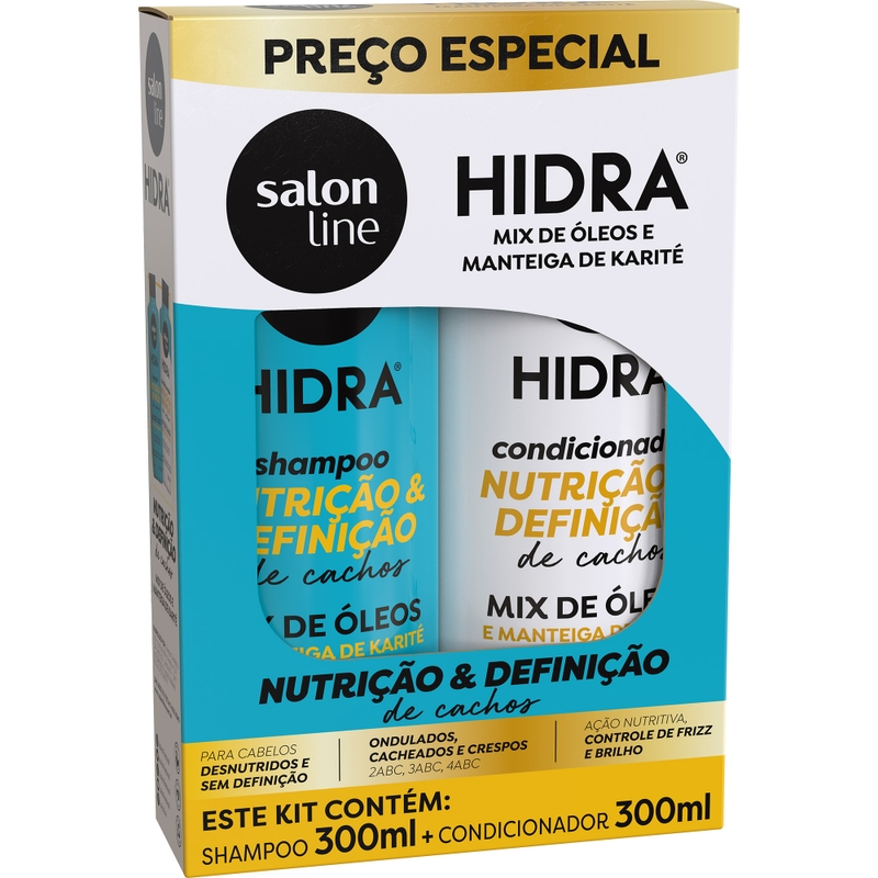 Kit Shampoo + Condicionador Salon Line Hidra Nutrição E Definição 300ml