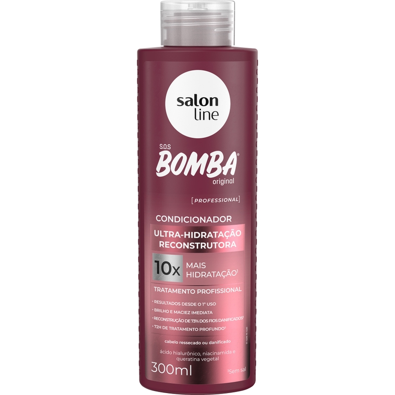CONDICIONADOR SALON LINE SOS BOMBA ULTRA HIDRATAÇÃO RECONSTRUTORA  300ML