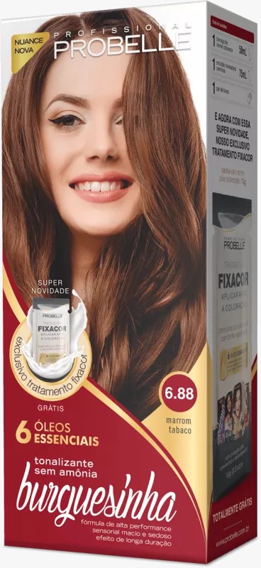 KIT COLORAÇÃO BURGUESINHA 6.88 MARROM TABACO 50ML