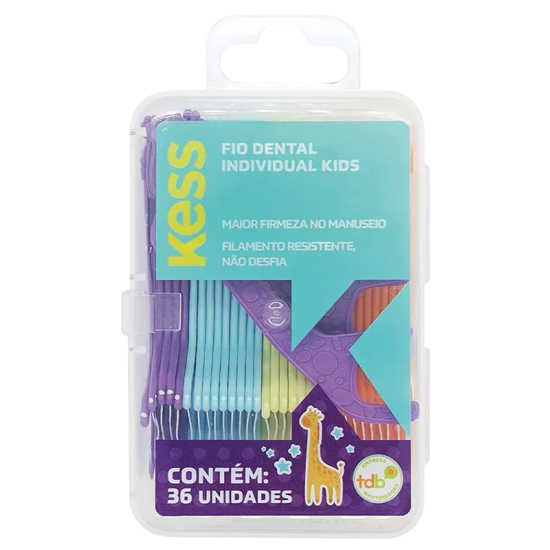 Fio Dental Kess Individual Kids Pote (36 Unidades)