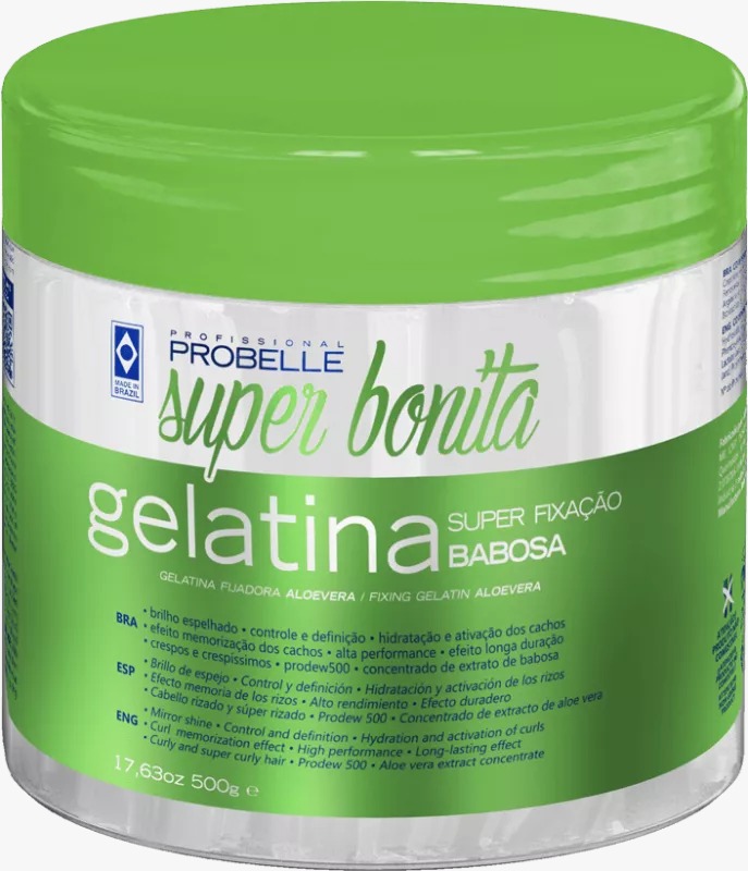 GELATINA FIXADORA CRESPO BABOSA PROBELLE SUPER BONITA 500G