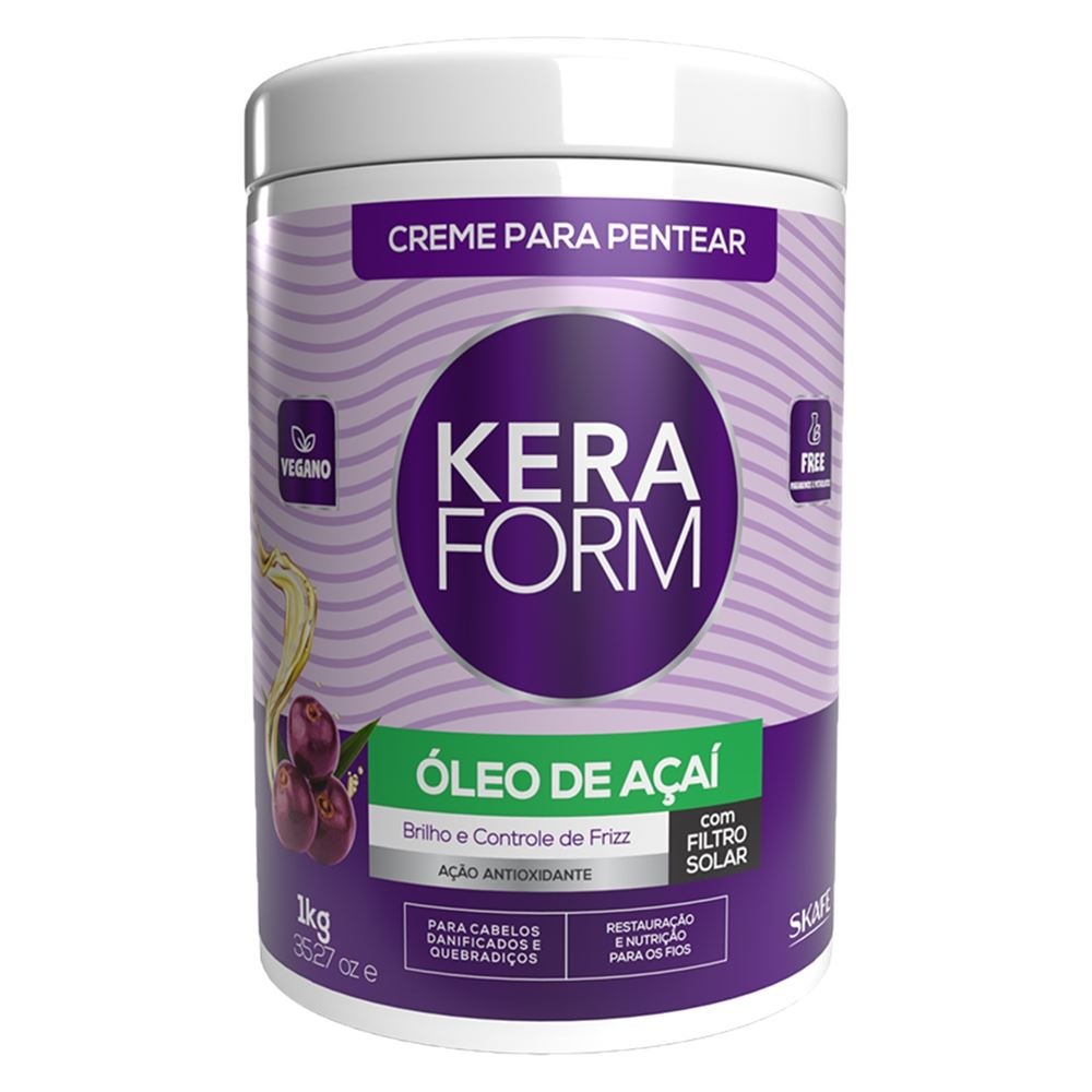CREME PARA PENTEAR KERAFORM ÓLEO DE AÇAÍ 1KG