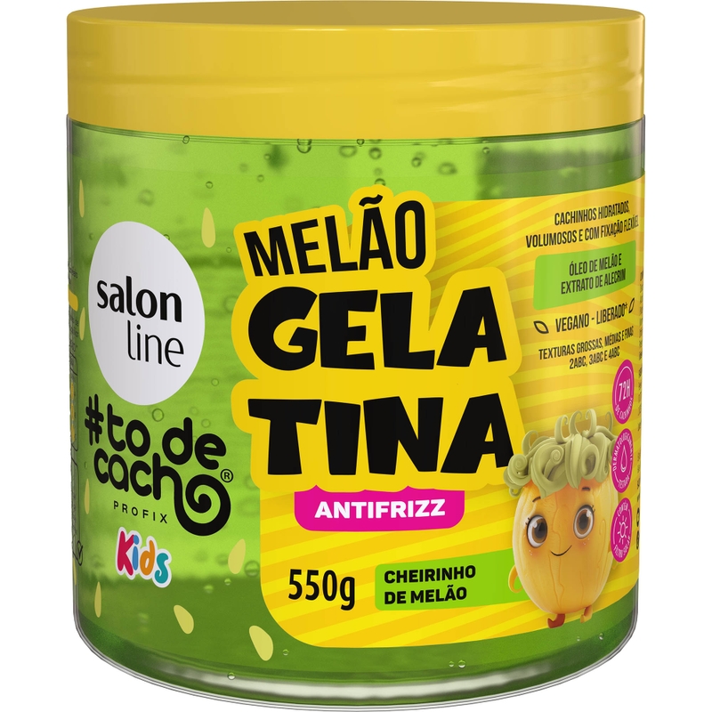 GELATINA SALON LINE ANTIFRIZZ #TODECACHO KIDS MELÃO  550G