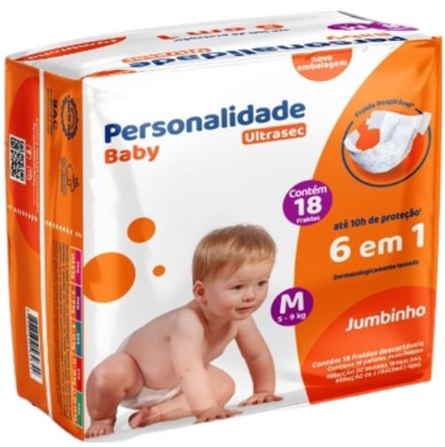 FRALDA PERSONALIDADE B ULTRA SEC JUMBINHO MED 08X18UN