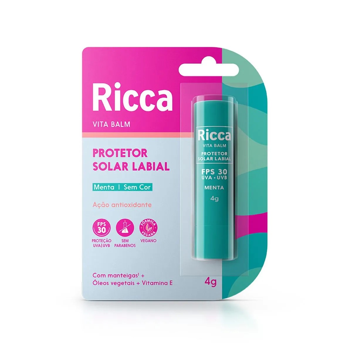 Protetor Labial Ricca Menta FPS30 Blister
