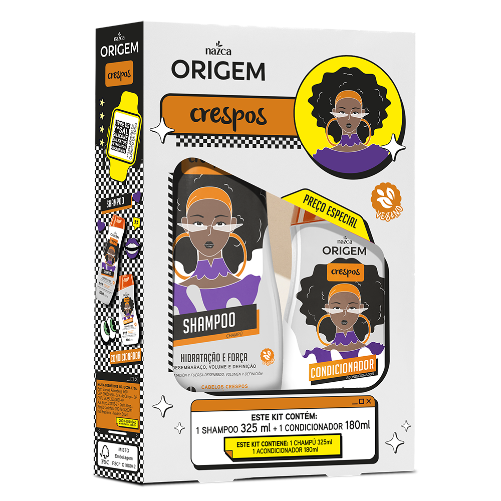 ORIGEM KIT SH+COND CRESPOS 325+180ML