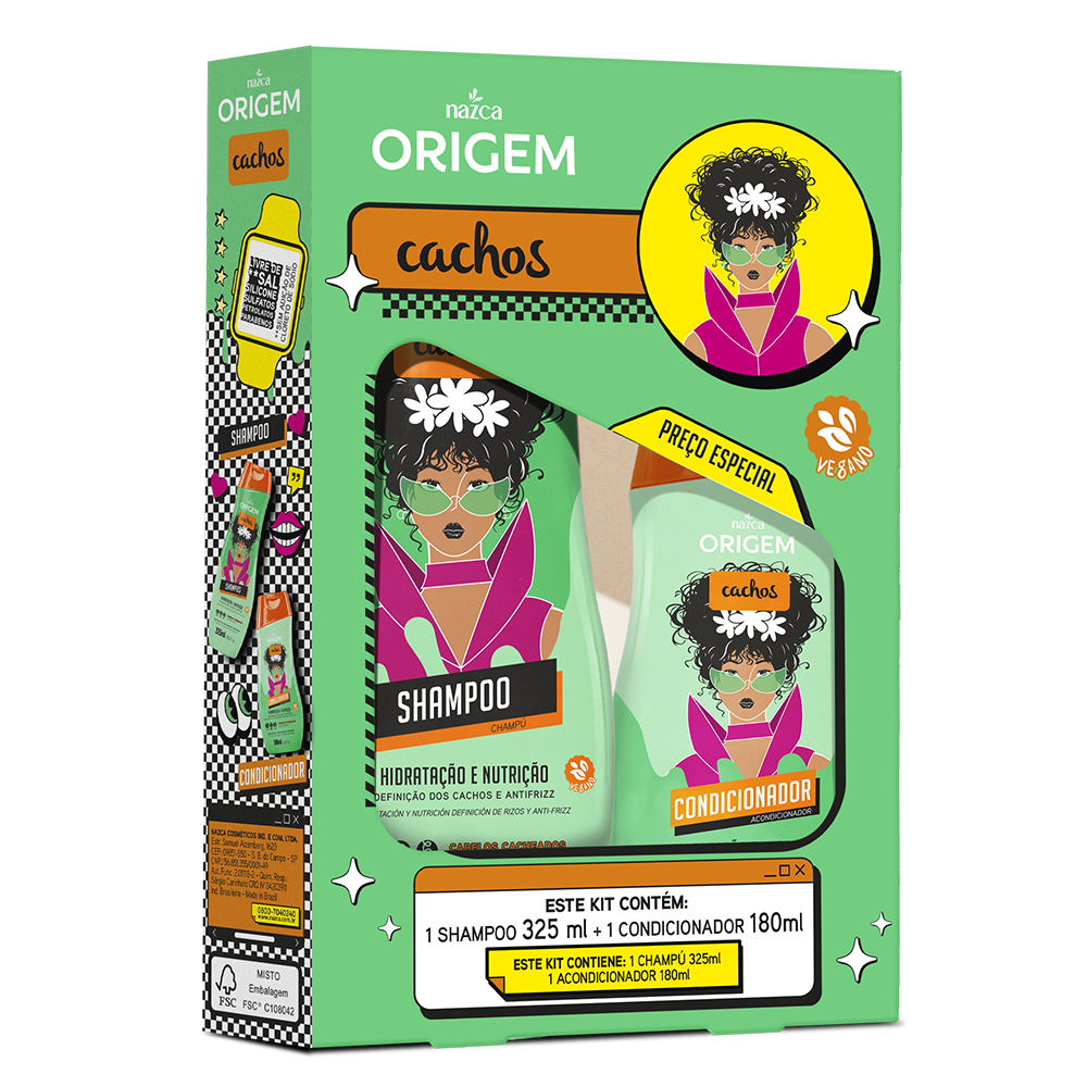 ORIGEM KIT SH+COND CACHOS 325+180ML