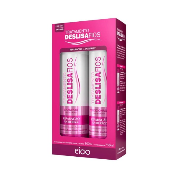 KIT EICO TRATAMENTO DESLISA FIOS SHAMPOO+CONDICIONADOR 800ML