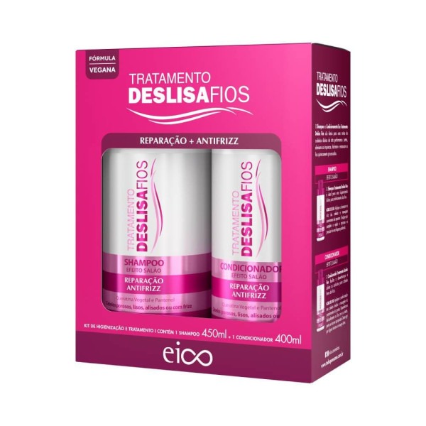 KIT EICO TRATATAMENTO DESLISA FIOS SHAMPOO+CONDICIONADOR 450ML
