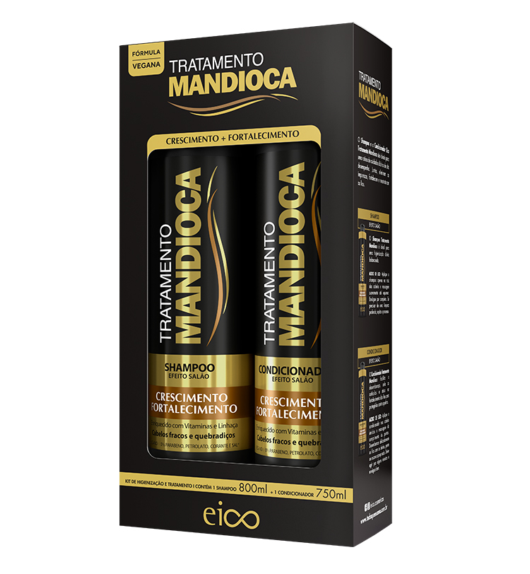 KIT EICO TRATAMENTO MANDIOCA SHAMPOO+CONDICIONADOR 800ML