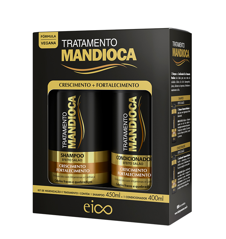 KIT EICO TRATAMENTO MANDIOCA SHAMPOO+CONDICIONADOR 450ML