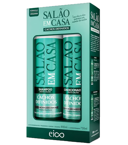 EICO KIT SH+COND SALÃO EM CASA CACHOS DEFINIDOS 1550ML