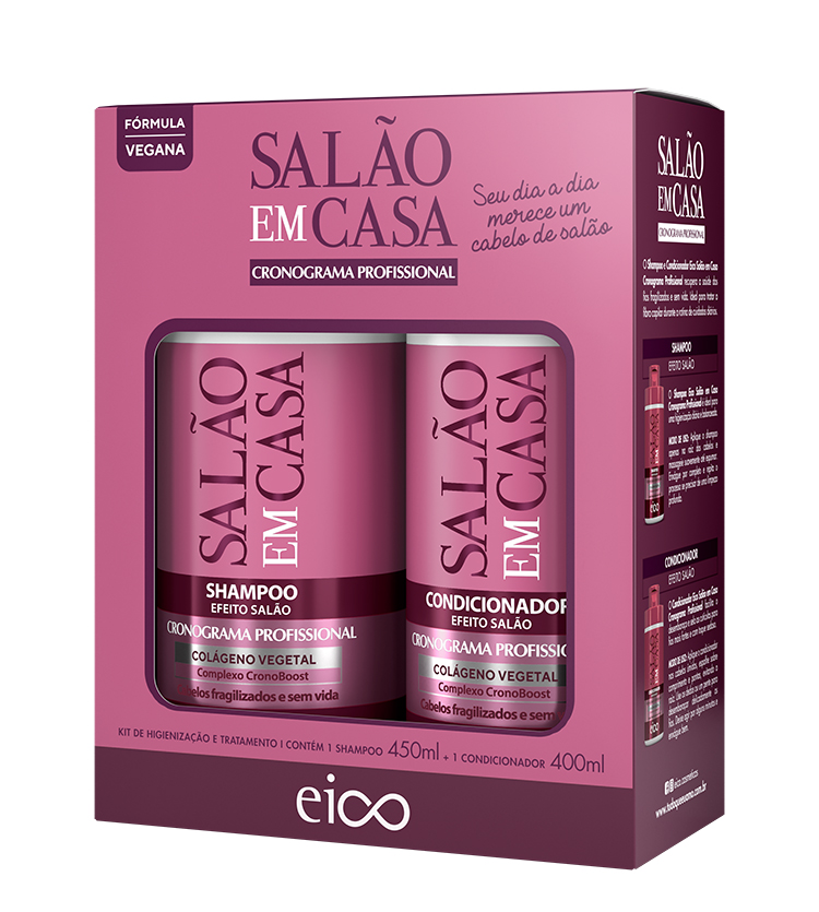 EICO KIT SH+COND SALÃO EM CASA CRONOGRAMA PROFISSIONAL 850ML