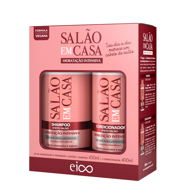EICO KIT SH+COND SALÃO EM CASA HIDRATAÇÃO INTENSIVA 850ML