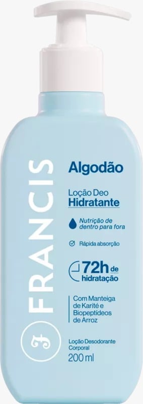 LOÇÃO DESODORANTE HIDRATANTE FRANCIS AZUL 200ML
