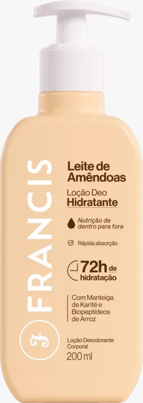 LOÇÃO DESODORANTE HIDRATANTE FRANCIS BEGE 200ML