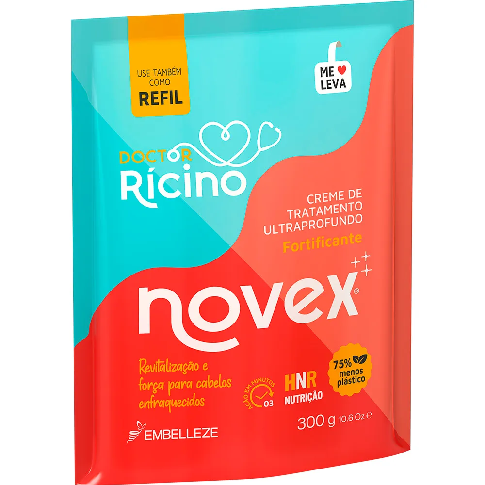 CREME TRATAMENTO NOVEX DOCTOR RICINO REFIL 300G EMBELLEZE