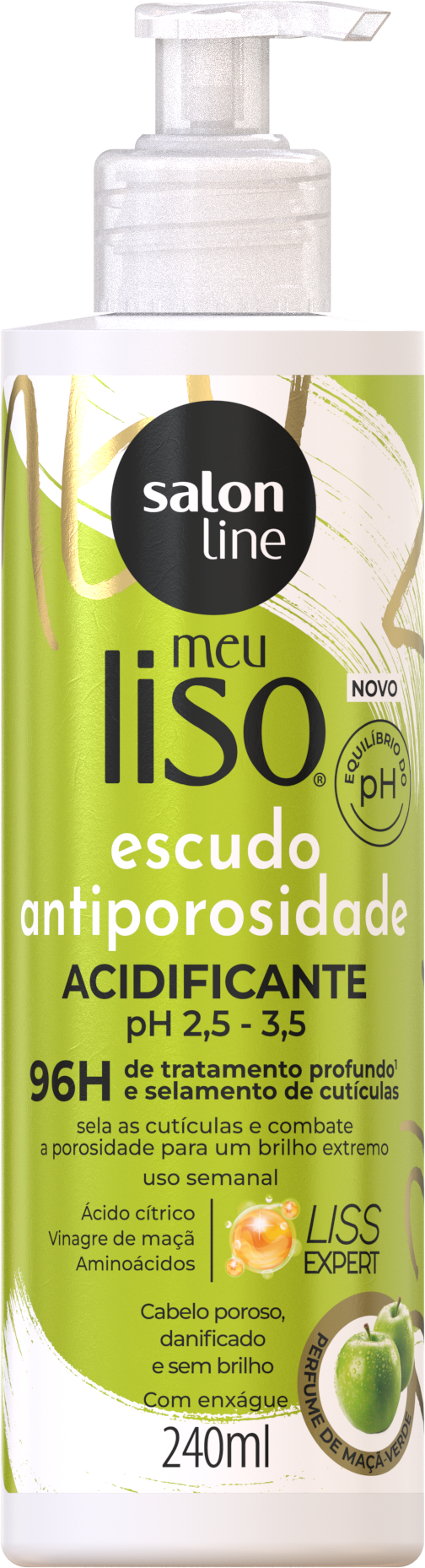 ACIDIFICANTE SALON LINE  MEU LISO ESCUDO ANTIPOROSIDADE 240ML