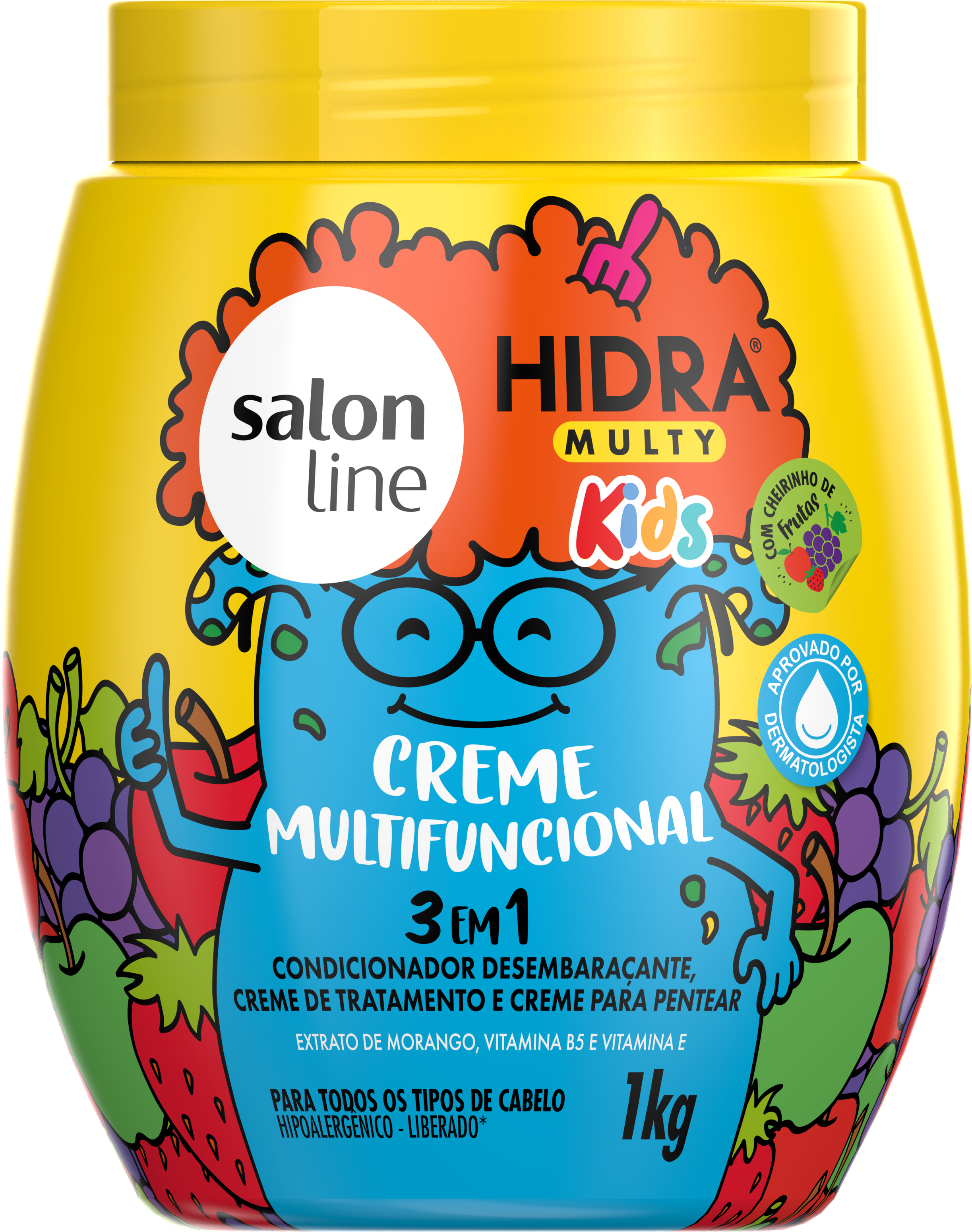 CREME MULTIFUNCIONAL SALON LINE 3 EM 1 HIDRA KIDS MULTY  1KG
