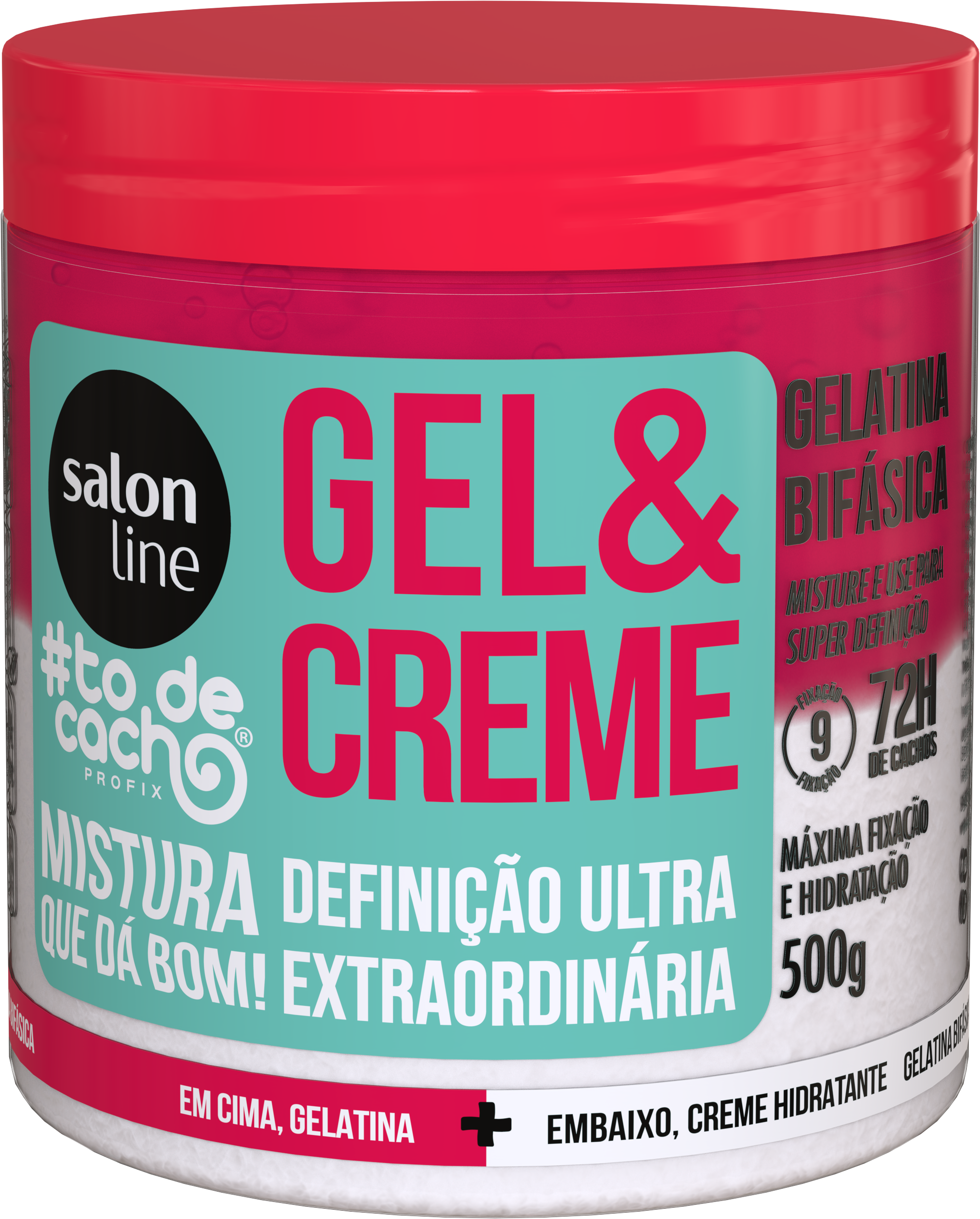 GEL & CREME SALON LINE #TODECACHO SUPER DEFINIÇÃO FIXAÇÃO HIDRATANTE  500G