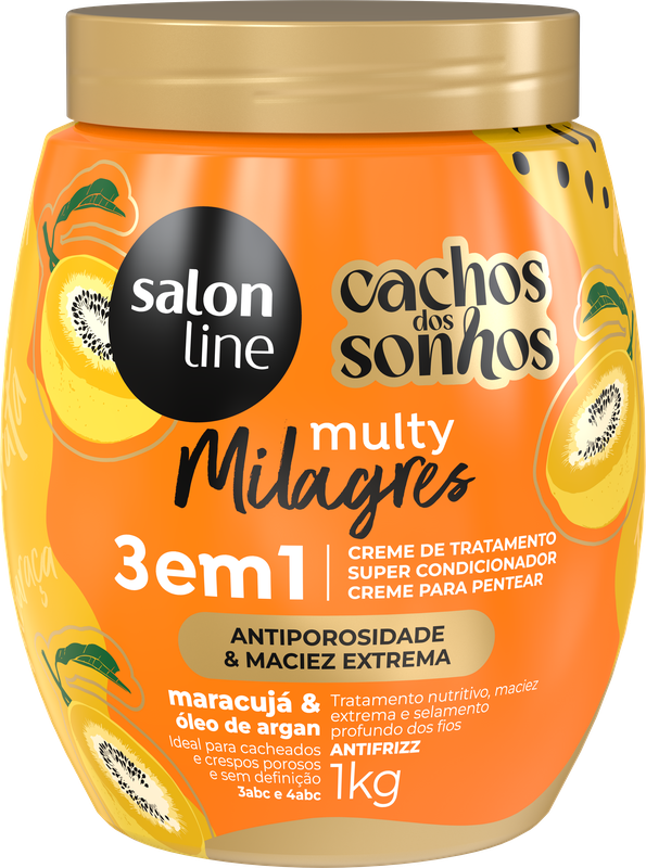 CREME DE TRATAMENTO SALON LINE CACHOS DOS SONHOS MULTY MILAGRES ANTIPOROSIDADE  1KG