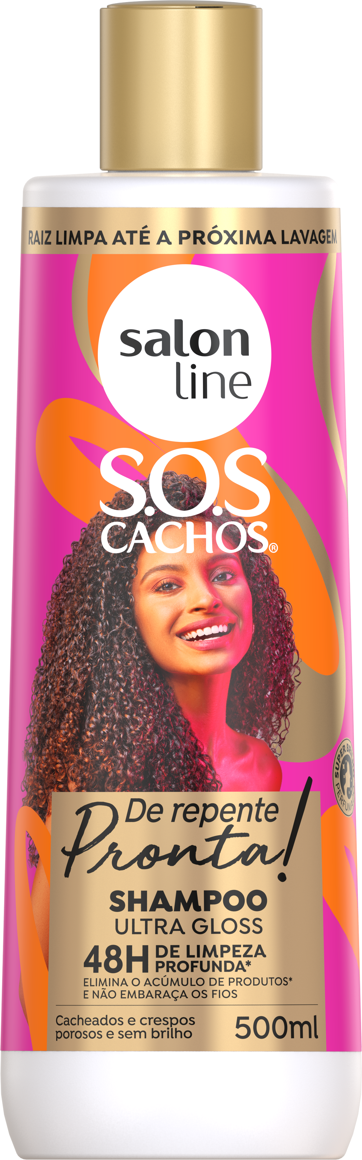 SHAMPOO SALON LINE SOS CACHOS DE REPENTE PRONTA! SUPER BRILHO  500ML