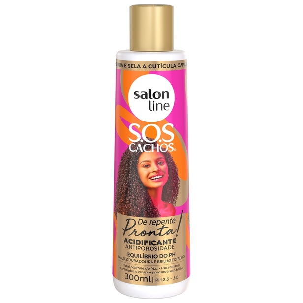 ACIDIFICANTE SALON LINE  SOS CACHOS DE REPENTE PRONTA! SUPER BRILHO 300ML