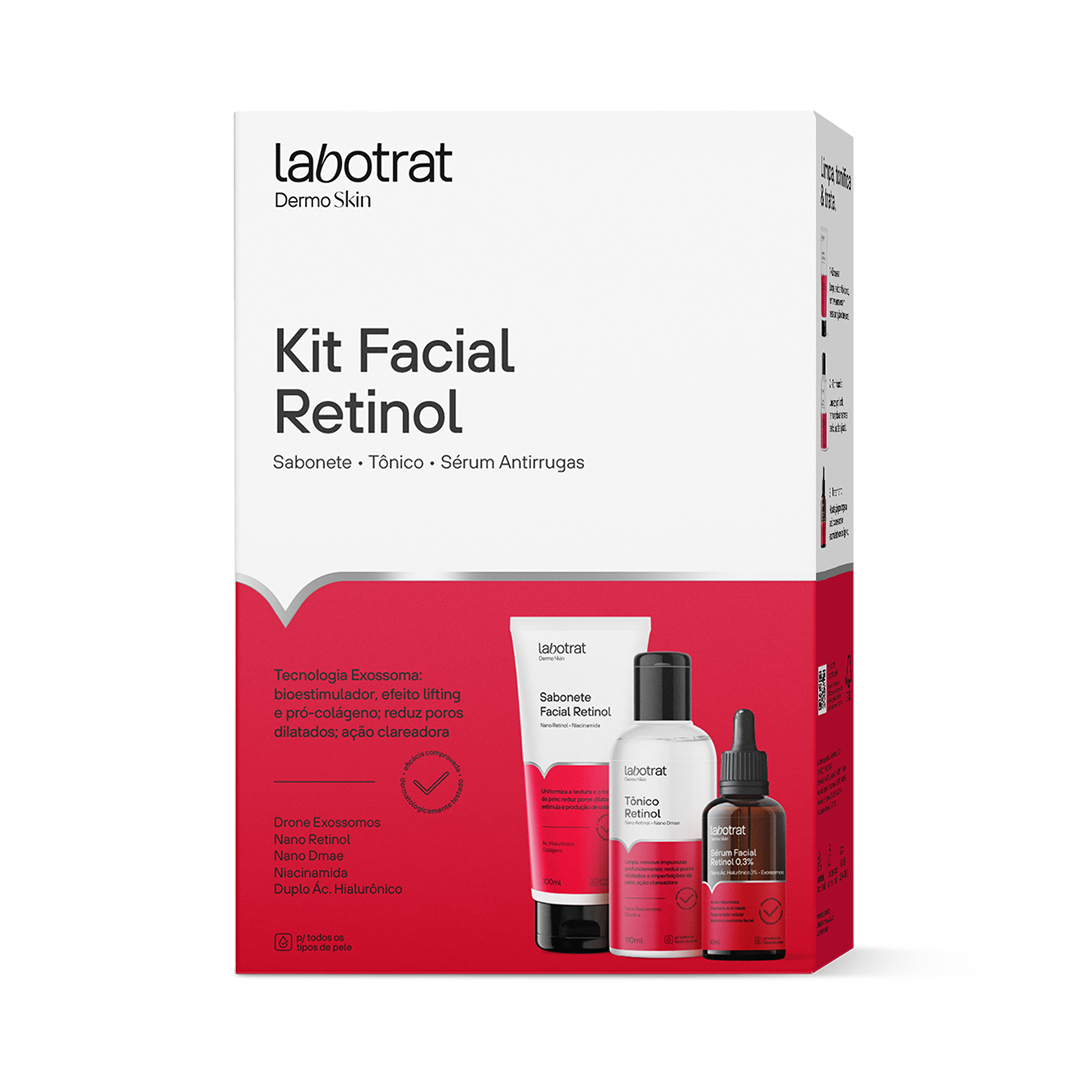 KIT FACIAL RETINOL DERMO SKIN COM 3 ITENS