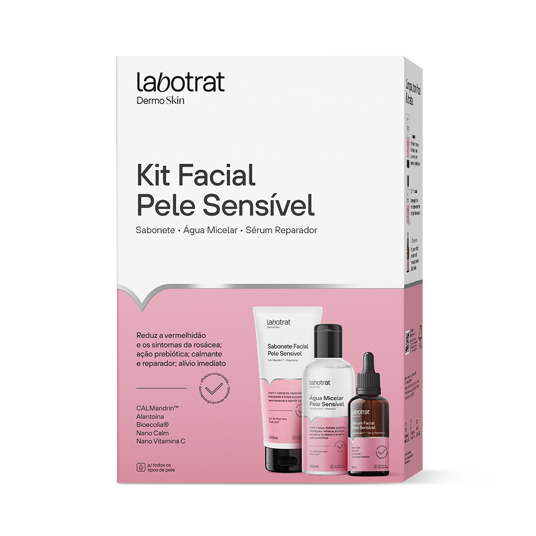 Kit Facial Pele Sensível Labotrat Dermo Skin com 3 Itens