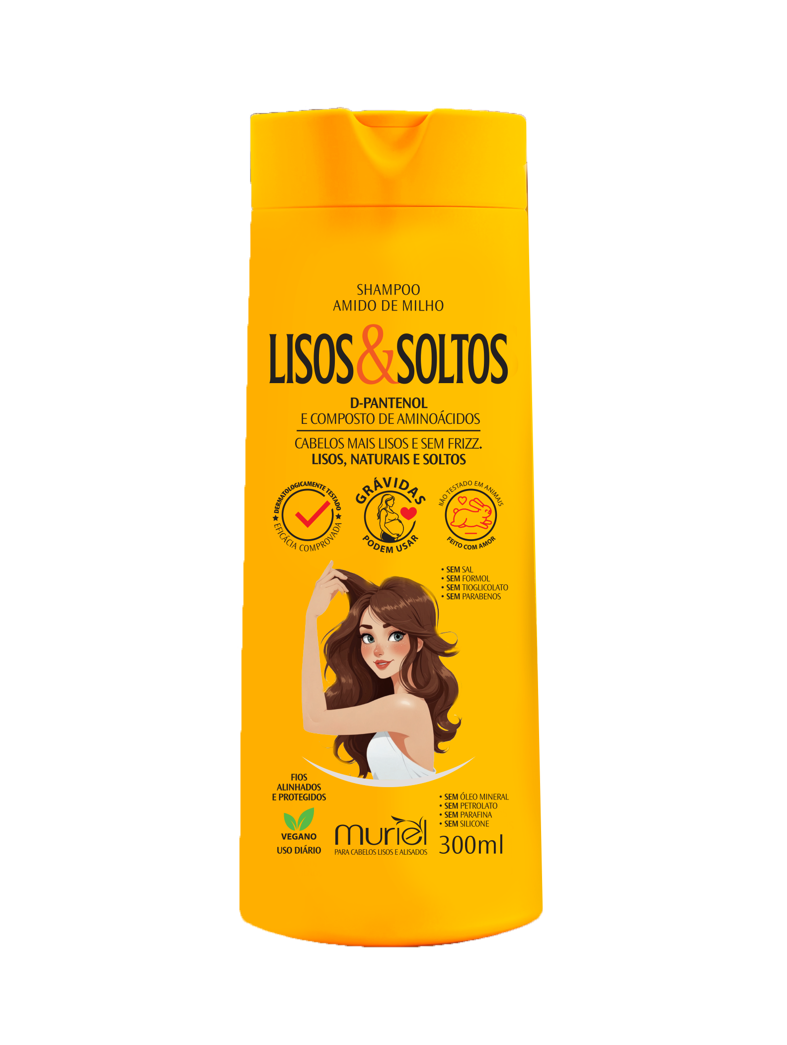 SHAMPOO LISOS E SOLTOS MURIEL AMIDO DE MILHO 300ML