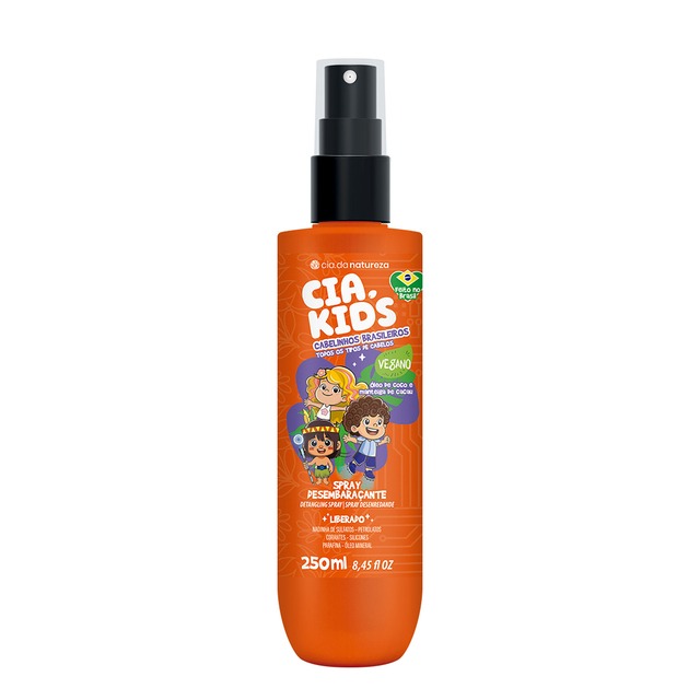 SPRAY DESEMBARAÇANTE CIA DA NATUREZA KIDS CABELINHOS BRASILEIROS 250ML