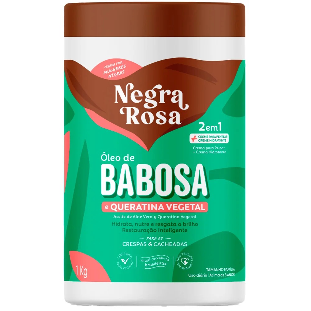 CREME 2EM1 CAPILAR BABOSA QUERATINA NEGRA ROSA 1KG
