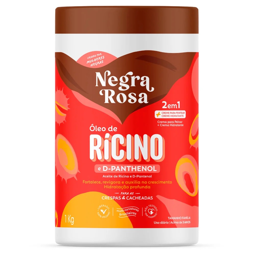 CREME 2EM1 CAPILAR RICINO  DPANTHENOL NEGRA ROSA 1KG