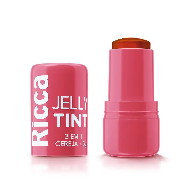 Bastão Ricca 3 em 1 Jelly Tint Cereja 5g