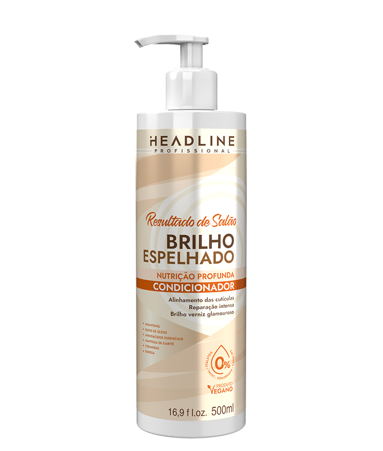 CONDICIONADOR RES DE SALAO BRILHO ESPELHADO 500ML HEADLINE