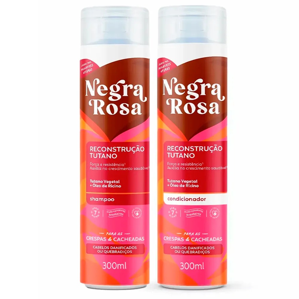 KIT SHAMPOO+CONDICIONADOR RECONSTRUÇÃO NEGRA ROSA 300ML