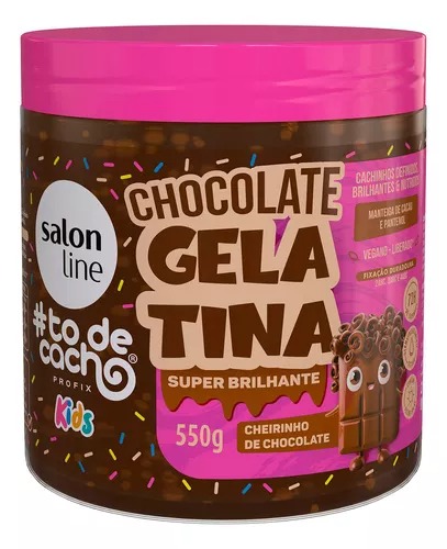 Gelatina Salon Line #Todecacho Kids Super Brilhante Chocolate 550g