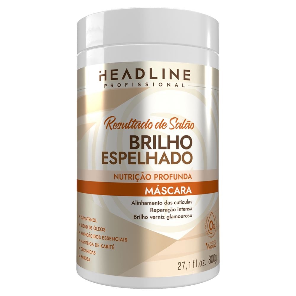 MASCARA RESULTADO DE SALAO BRILHO ESPELHADO 800G HEADLINE