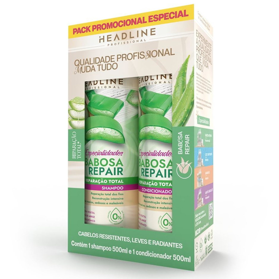 PACK SHAMPOO & CONDICIONADOR - LINHA BABOSA HEADLINE 500ML