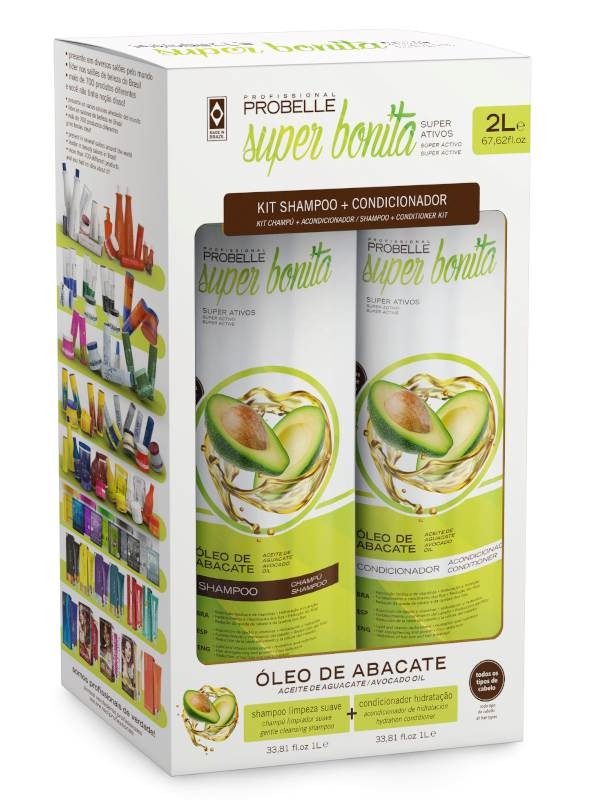 PACK SHAMPOO+CONDICIONADOR ÓLEO DE ABACATE PROBELLE SUPER BONITA 2L