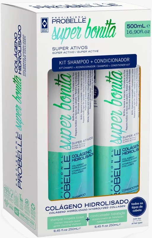 KIT COLÁGENO HIDROLISADO PROBELLE SUPER BONITA 500ML