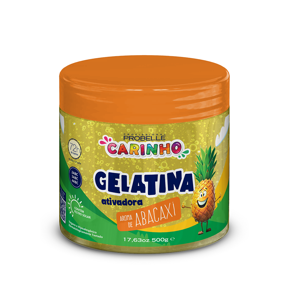 GELATINA ATIVADORA AROMA DE ABACAXI CARINHO PROBELLE 500G