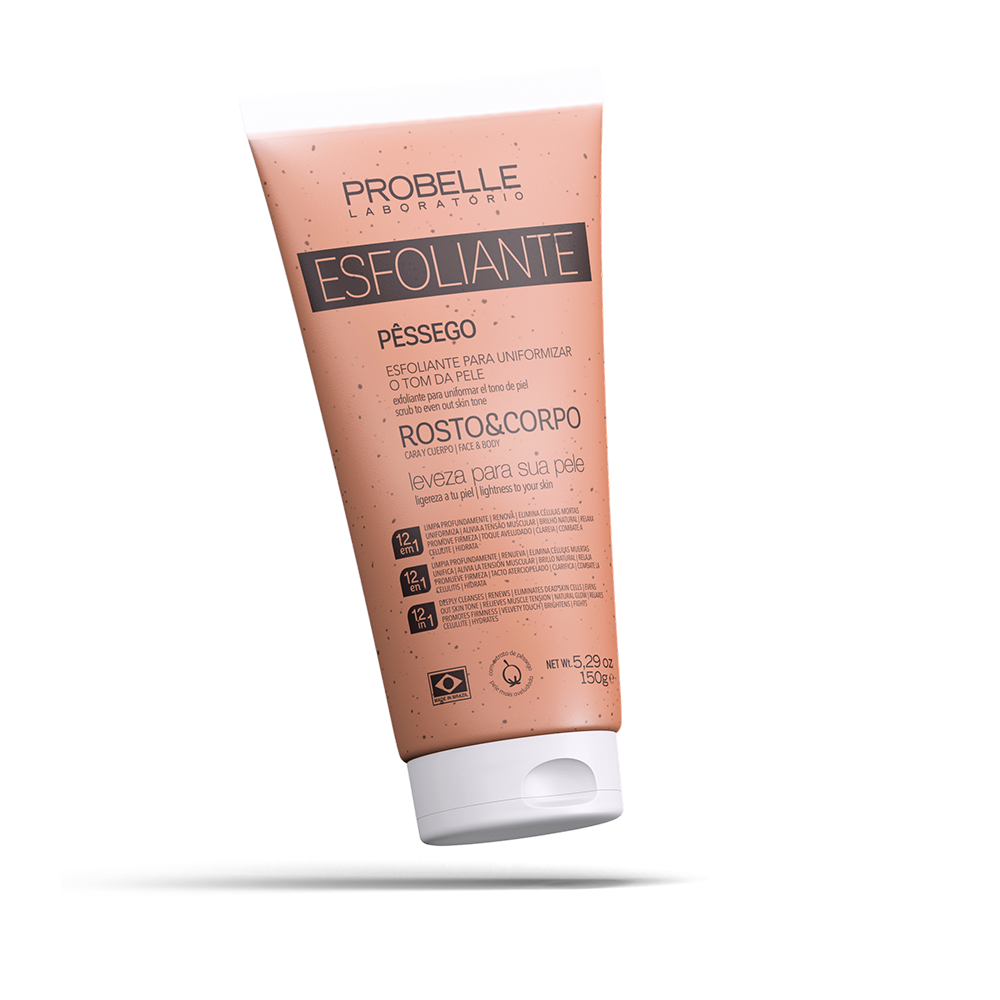 ESFOLIANTE DE PÊSSEGO ROSTO E CORPO PROBELLE LABORATÓRIO 150G